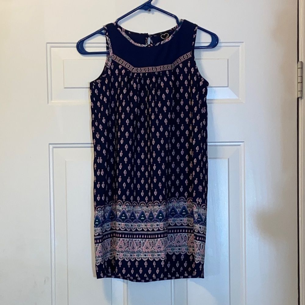 Hearts Monteau  Navy and Pink Sleeveless Dress Size 12 (L)